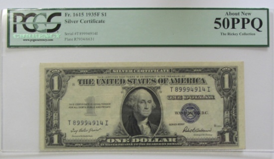$1 1935-F SILVER CERTIFICATE PCGS 50 PPQ