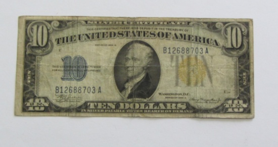 $10 NORTH AFRICA SILVER CERTIFICATE 1934