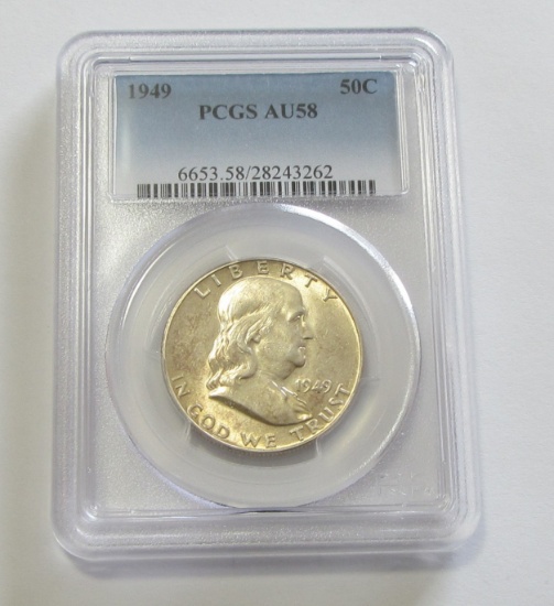 1949 FRANKLIN PCGS AU58