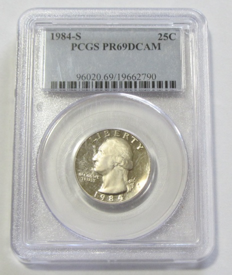 1984-S PROOF QUARTER PCGS 69 DCAM