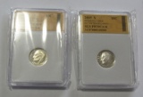 2 PROOF SILVER DIMES UNCIRCULATED