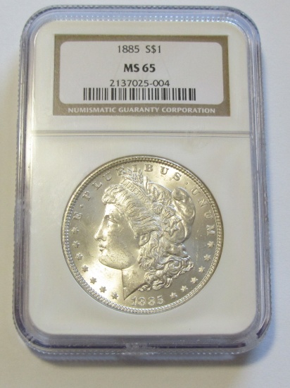 GEM $1 1885 MORGAN NGC MS 65