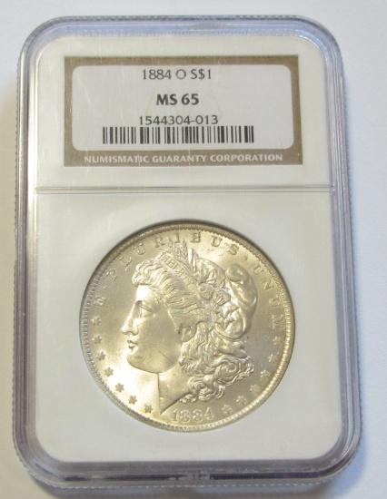 $1 GEM 1884-O MORGAN NGC MS 65