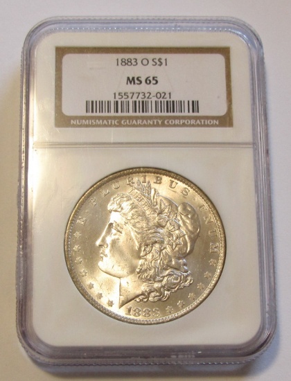 GEM $1 1883-O MORGAN NGC MS 65