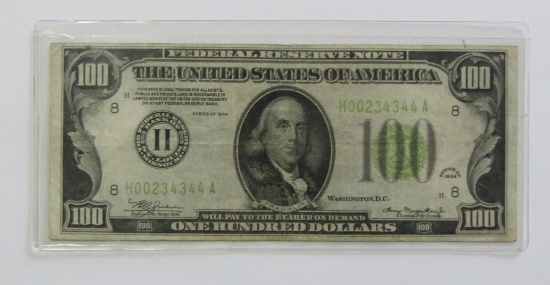 $100 FEDERAL RESERVE NOTE 1934 ST. LOUIS DISTRICT