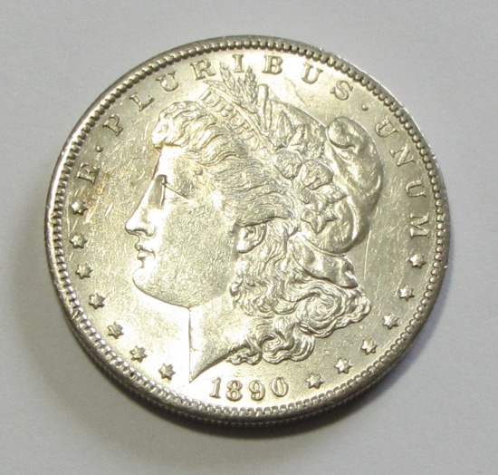 BU $1 1890-S MORGAN SILVER DOLLAR