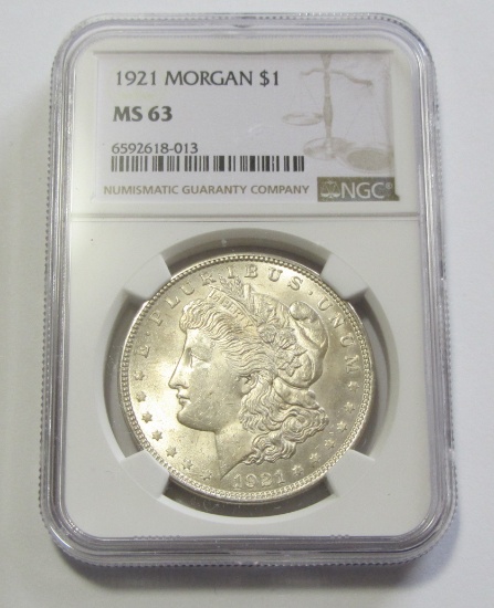 $1 1921 MORGAN NGC MS 63