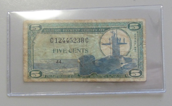 5 CENT MILITARY PAYMENT CERTIFICATE SERIES 661