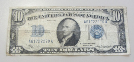 $10 1934 SILVER CERTIFICATE