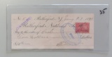 1899 VINTAGE CHECK WITH STAMP