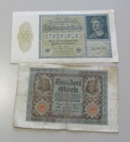 2 GERMAN MARKS 10000 1922