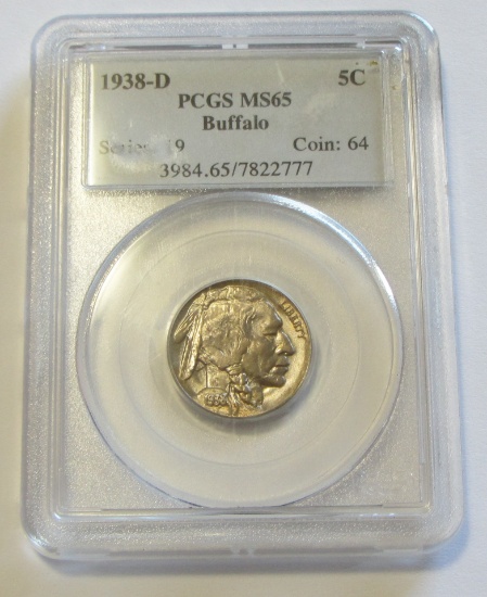 1935-D BUFFALO NICKEL PCGS GEM MS 65