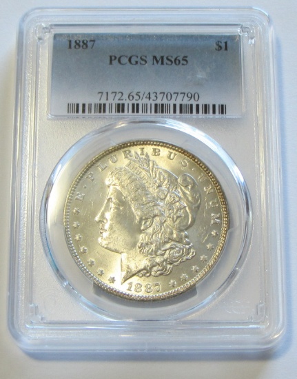 GEM $1 1887 MORGAN PCGS MS 65