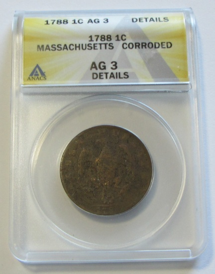 1788 COLONIAL CENT MASSACHUSETTS ANACS