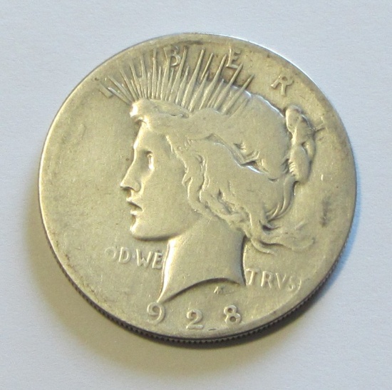 KEY DATE $1 1928 PEACE SILVER DOLLAR