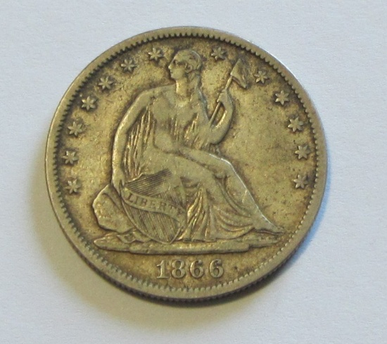 1866 SEATED HALF DOLLAR