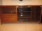 Wooden Entertainment Center with Glass Doors and Drawer 61
