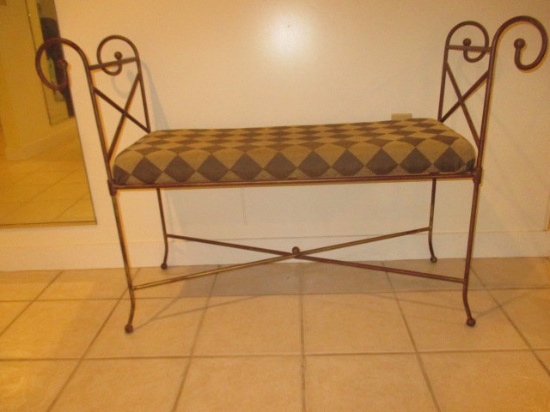Metal Upholstered Seat with 4' Wide Bench