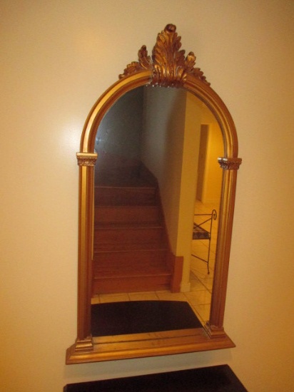 Arched Top Gold Mirror - Art Nouveau Style Design 25" X 45"