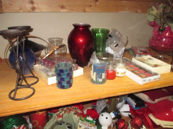 Candleholders, Candles and Vases