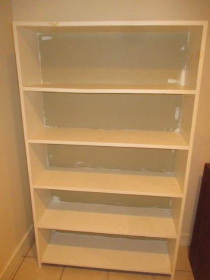 White painted Pine 5 Shelf Bookcase 3' X 11" X 5'
