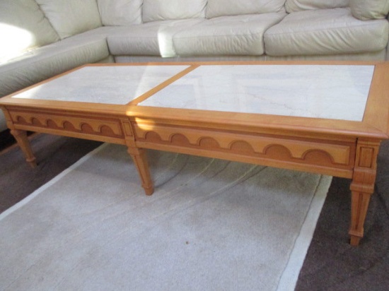 Large Marbletop Coffee Table 66" X 5"