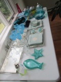 Turquoise and other Candy Jars, Shell Design and other Dinnerware