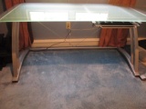 Modern Design Metal and Tempered Glass Table with Drawer 5' X 30