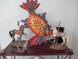Decorative Fish, Carousel Horses, Pewter Dragon & Bear