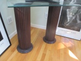 Glass Top Table - 2 Pedestal base - 31