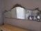 Art Nouveau Triptych Mirror with Etched Floral Design Glass 4' 10