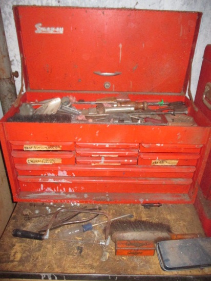 Snap On Toolbox with Machinist Calipers, Welding Supplies and Other Tools