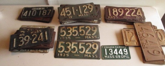 large Group of Vintage License Plates