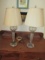 Etched Glass and Metal Lamps (Bases are Different) 24