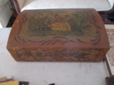 Small Painted Wall Paper Lined Trunk 19