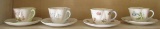 4 Shelley China Cups and Saucers