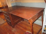 Oak Sewing Table (Opened) 48