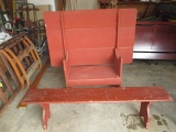 Red  Table (Converts to Bench) with Bench 36