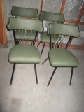 4 Mid Century Metal and Vinyl Chairs