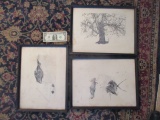 3 Etchings - 1 Signed