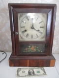 Mahogany Veneer Reverse Painted Clock 10