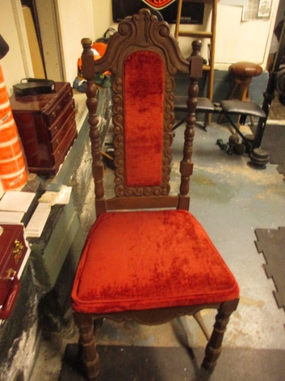 Velvet Upholstered Wooden Chair 47"
