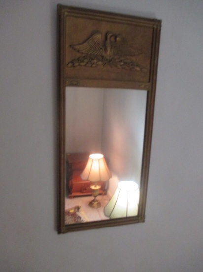 Eagle gold framed mirror 12" wide X 27" high
