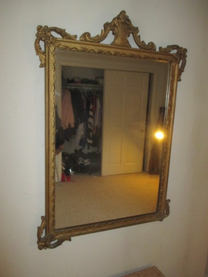 Gold ornate mirror 25" W X 36" H