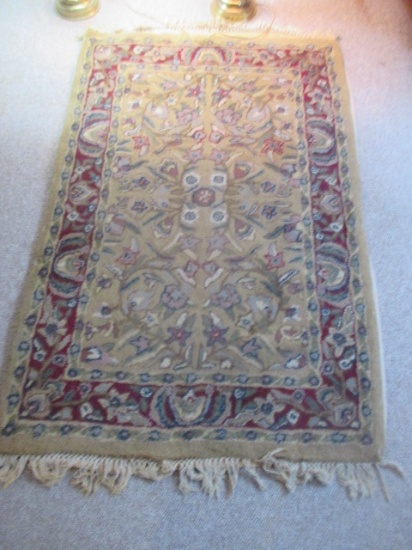 Small wool rug - with loose fringe 38" W X 57" H