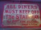 Diners Must keep off stairs tin sign 18