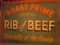 Roast Prime Rib of Beef sign paint on chalkboard 24