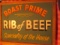 Roast Prime Rib of Beef sign paint on chalkboard 24