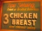 3 Chicken Breast with Creole sauce sign paint on chalkboard 24