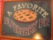 A Favorite Blueberry Pie  fiberboard sign staining 25 1/2